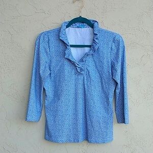 J.McLAUGLIN Ruffle Neckline Top Size S